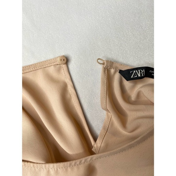 ZARA Ruffle Hem Flutter Sleeve Top Size Small - Picture 4 of 7